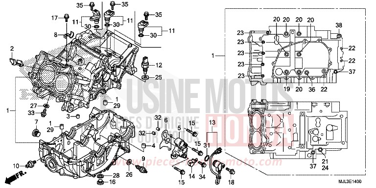 KURBELGEHAEUSE von NC750X DCT SWORD SILVER METALLIC (NHA95) von 2014